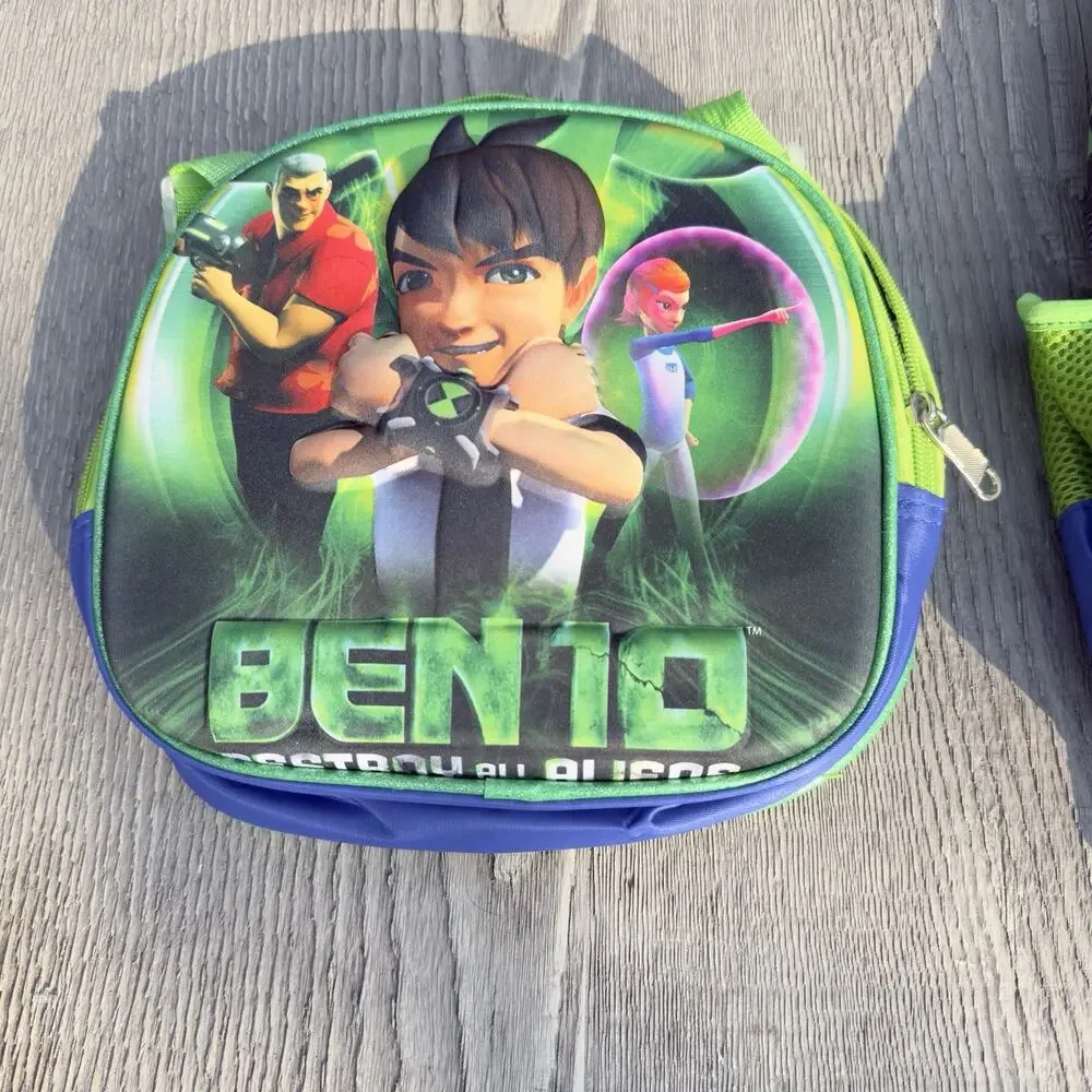Ben 10 3 Pc Backpack Lunch Bag Pencil Case School Bookbag Cartoon Network NWOT